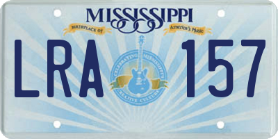 MS license plate LRA157