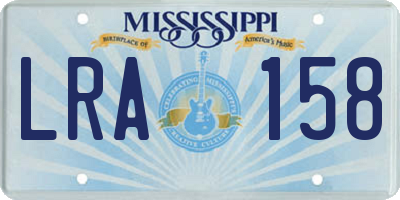 MS license plate LRA158