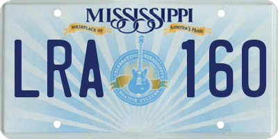 MS license plate LRA160