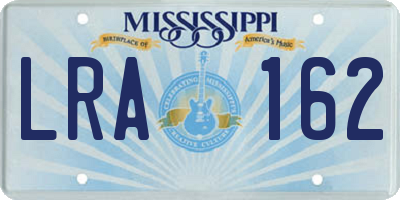 MS license plate LRA162