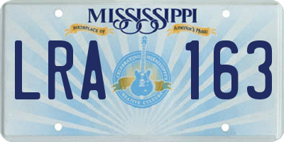 MS license plate LRA163