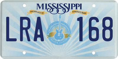 MS license plate LRA168