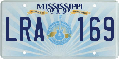 MS license plate LRA169