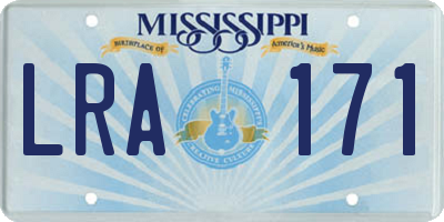 MS license plate LRA171
