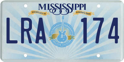 MS license plate LRA174