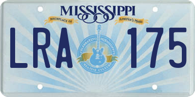 MS license plate LRA175
