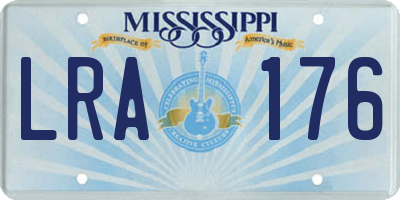 MS license plate LRA176