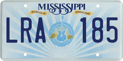 MS license plate LRA185