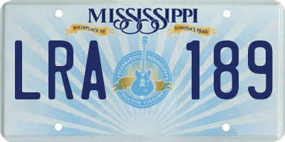 MS license plate LRA189