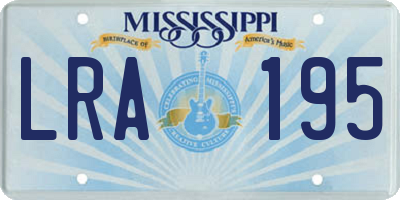 MS license plate LRA195