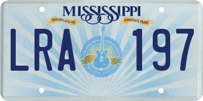 MS license plate LRA197