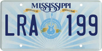MS license plate LRA199