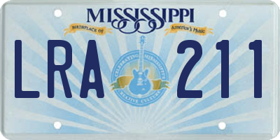 MS license plate LRA211