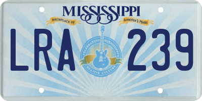 MS license plate LRA239