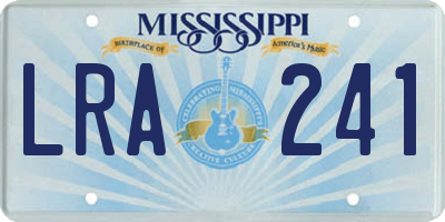 MS license plate LRA241