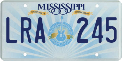 MS license plate LRA245