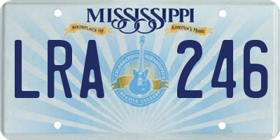 MS license plate LRA246
