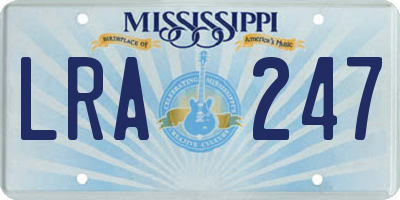 MS license plate LRA247