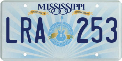 MS license plate LRA253