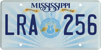MS license plate LRA256