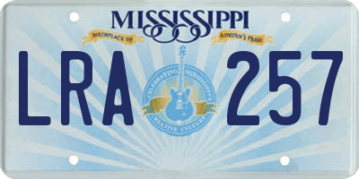 MS license plate LRA257