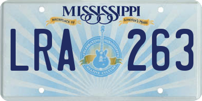 MS license plate LRA263