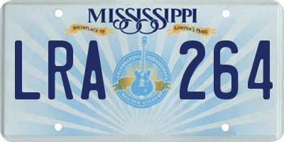 MS license plate LRA264