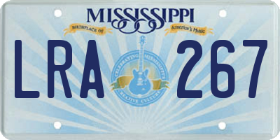 MS license plate LRA267