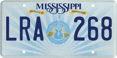 MS license plate LRA268