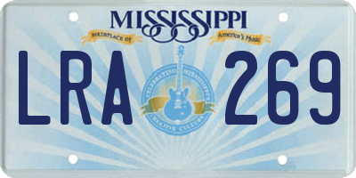 MS license plate LRA269