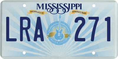 MS license plate LRA271