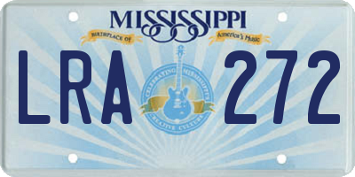 MS license plate LRA272