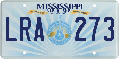 MS license plate LRA273