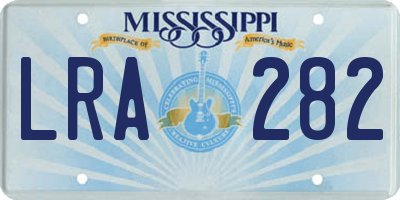 MS license plate LRA282