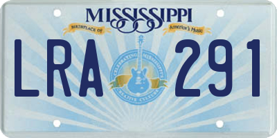 MS license plate LRA291