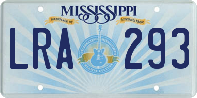 MS license plate LRA293