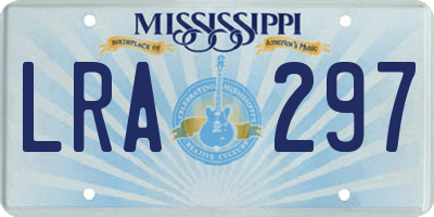 MS license plate LRA297