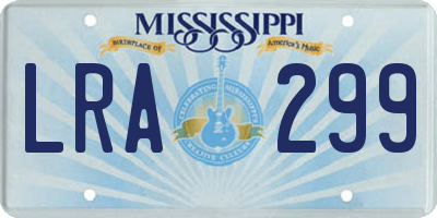MS license plate LRA299