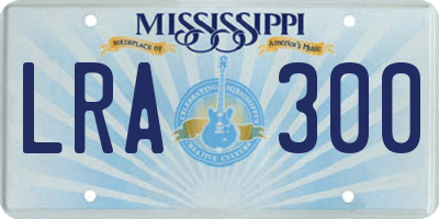 MS license plate LRA300