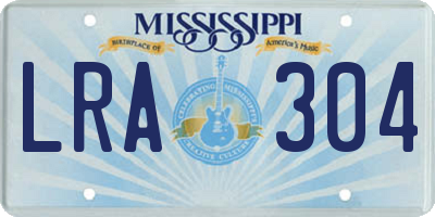 MS license plate LRA304
