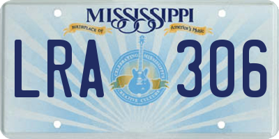 MS license plate LRA306
