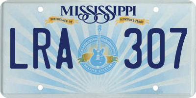 MS license plate LRA307