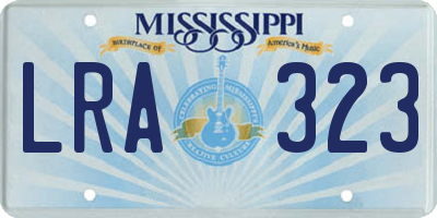 MS license plate LRA323