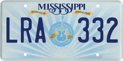 MS license plate LRA332
