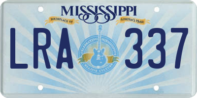 MS license plate LRA337