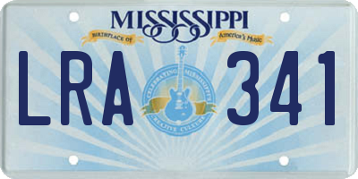MS license plate LRA341