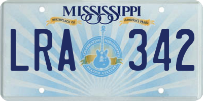 MS license plate LRA342