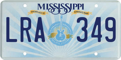 MS license plate LRA349