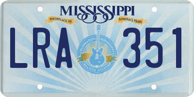 MS license plate LRA351