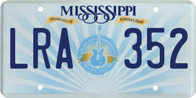 MS license plate LRA352